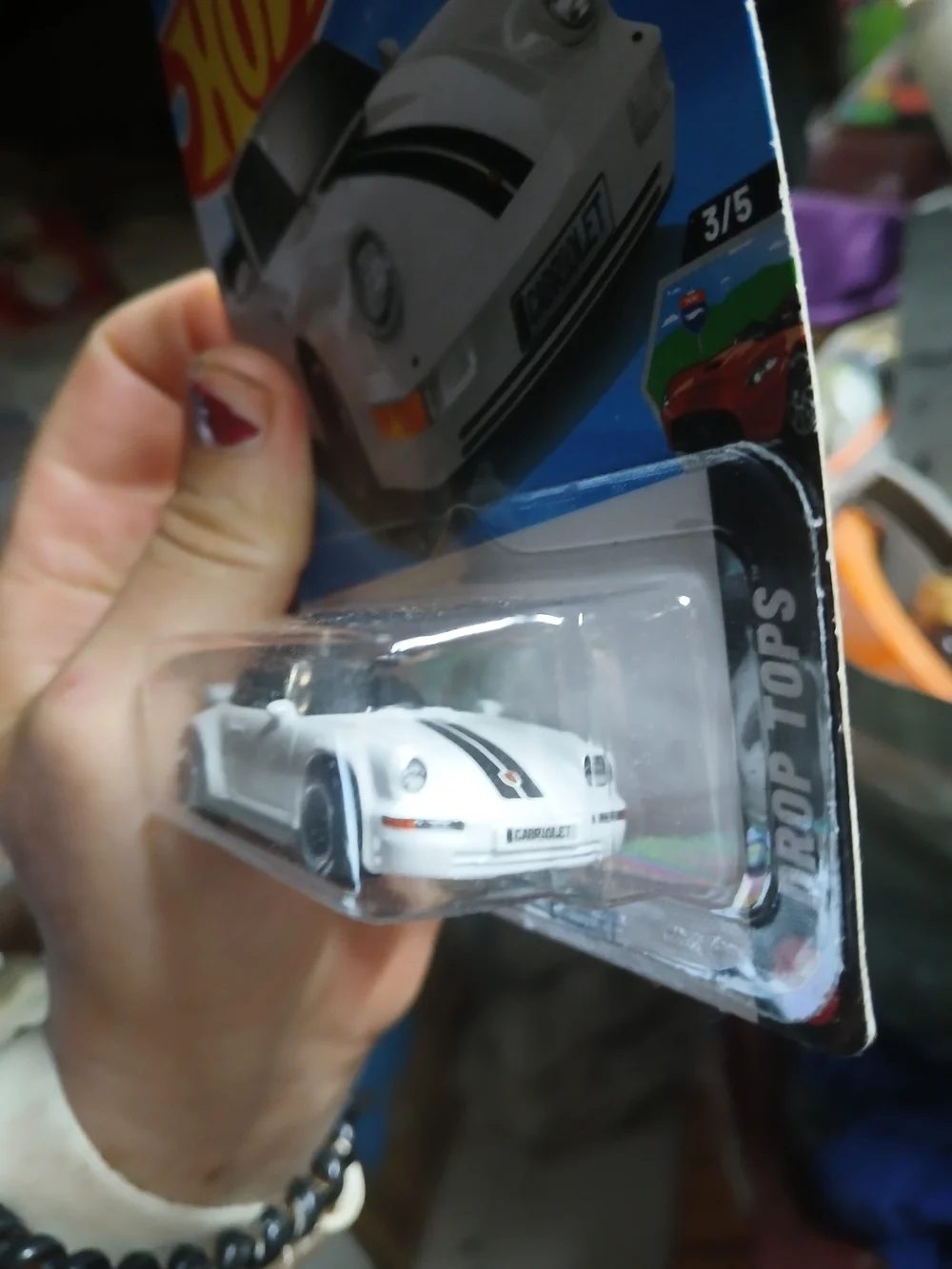 2026 Hot Wheels mainline release of the Porsche 911 Turbo Cabriolet in white fro